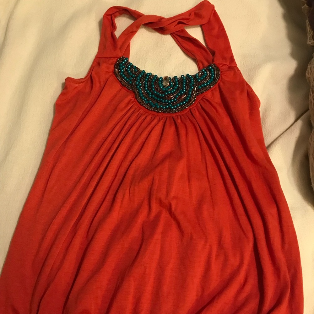 Orange beaded top